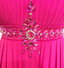 Hot pink gemmed flower dress.